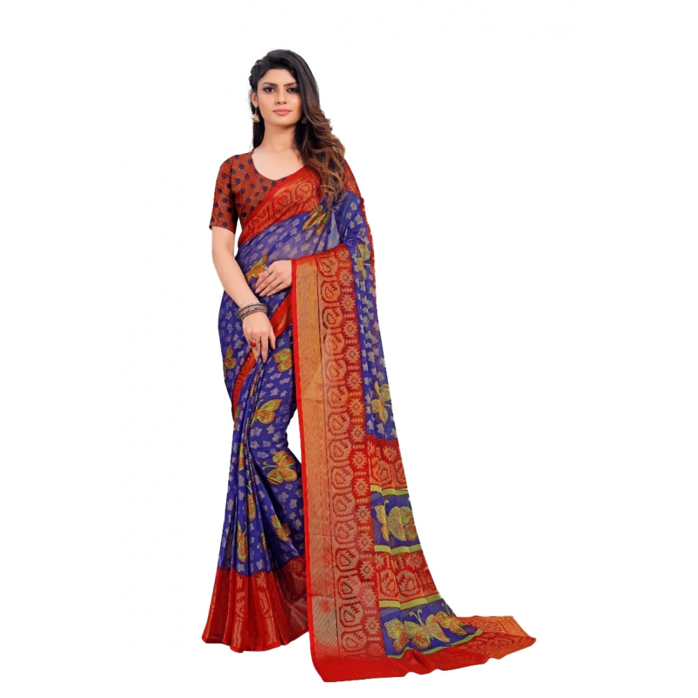 Awesome Viscose Rayon Printed Saree With Blouse piece