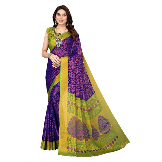 Awesome Viscose Rayon Printed Saree With Blouse piece