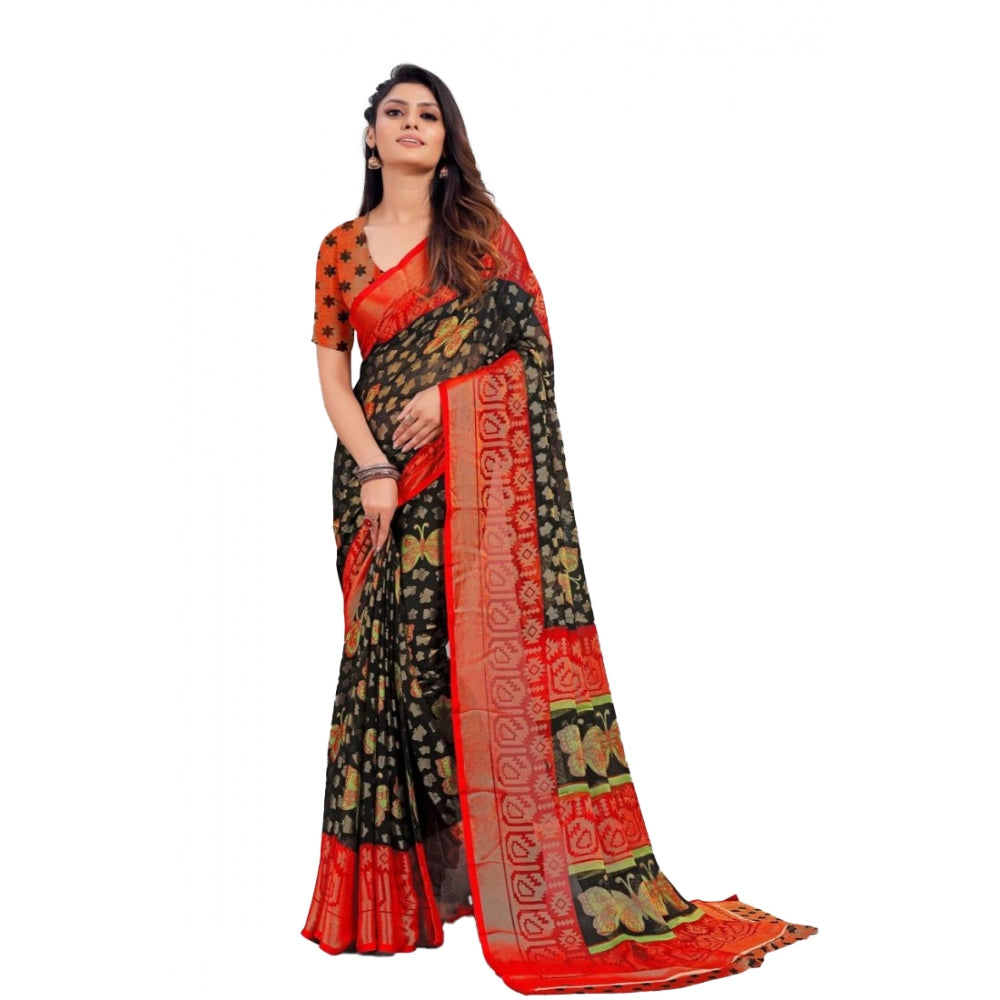 Awesome Viscose Rayon Printed Saree With Blouse piece