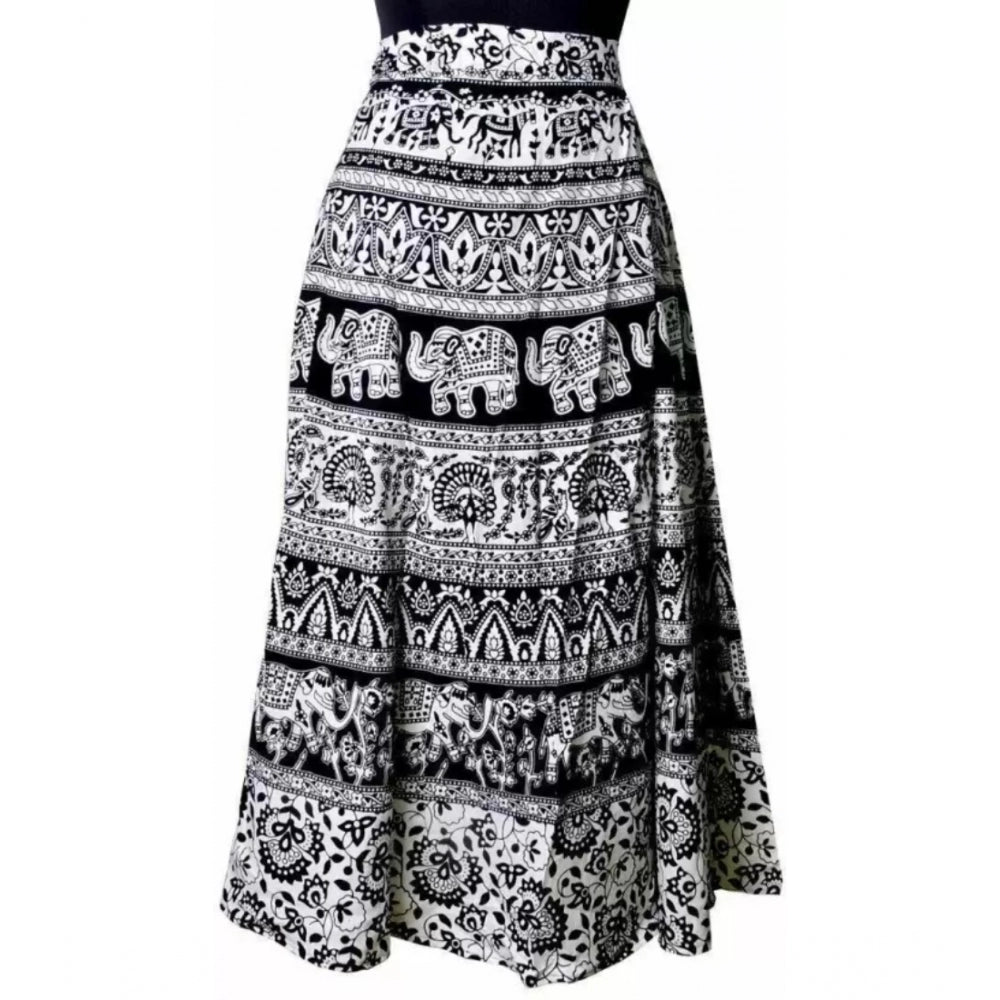 Alluring Cotton Jaipur Printed Wrap Around Maxi Skirt