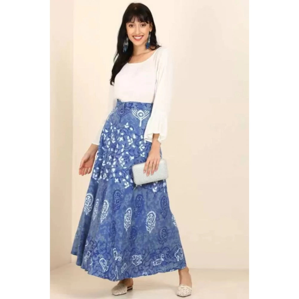 Alluring Cotton Printed Wrap Around Maxi Skirt