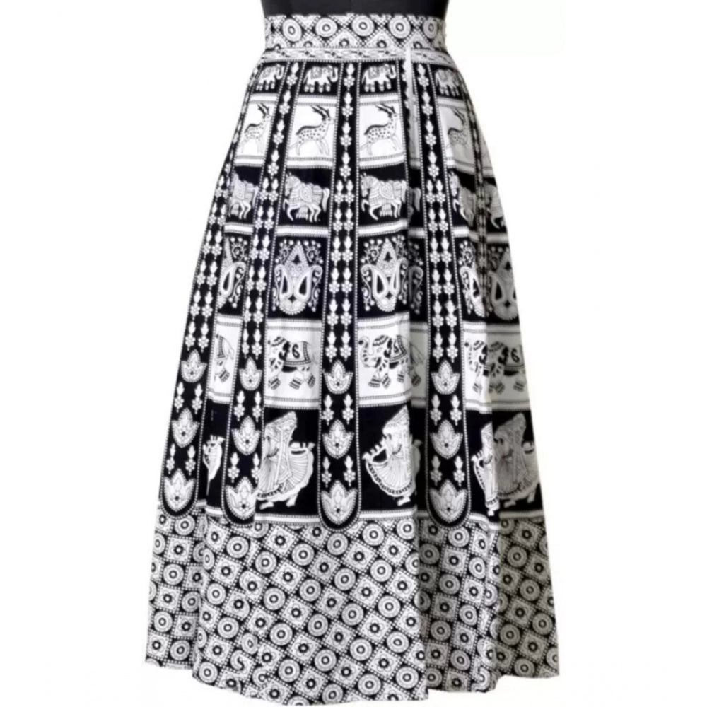 Alluring Cotton Jaipur Printed Wrap Around Maxi Skirt