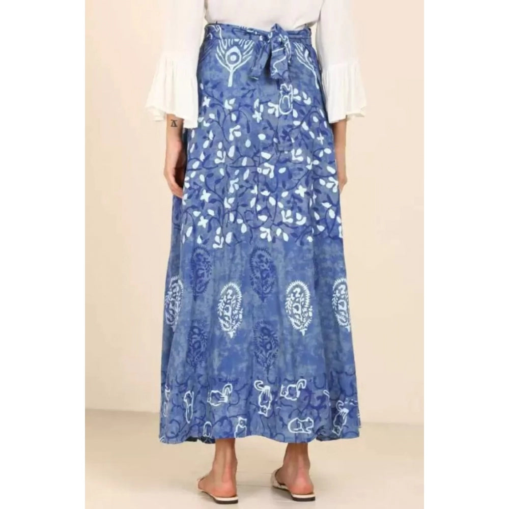 Alluring Cotton Printed Wrap Around Maxi Skirt