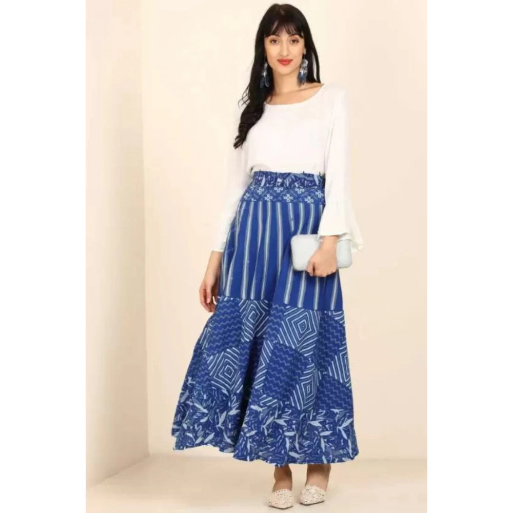 Alluring Cotton Printed Wrap Around Maxi Skirt