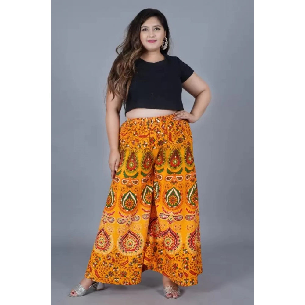 Fashionable Cotton Jaipur Printed Elastic Palazzo Pant