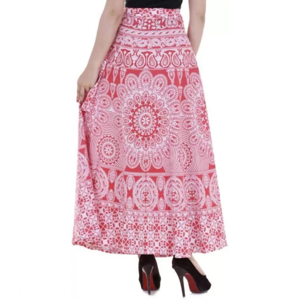 Fashionable Cotton Printed Wrap Around Maxi Skirt