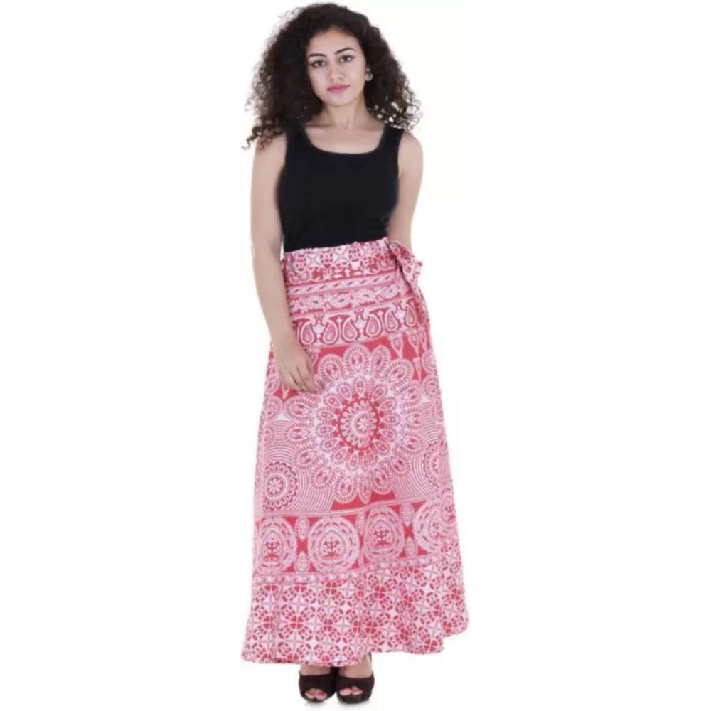 Fashionable Cotton Printed Wrap Around Maxi Skirt