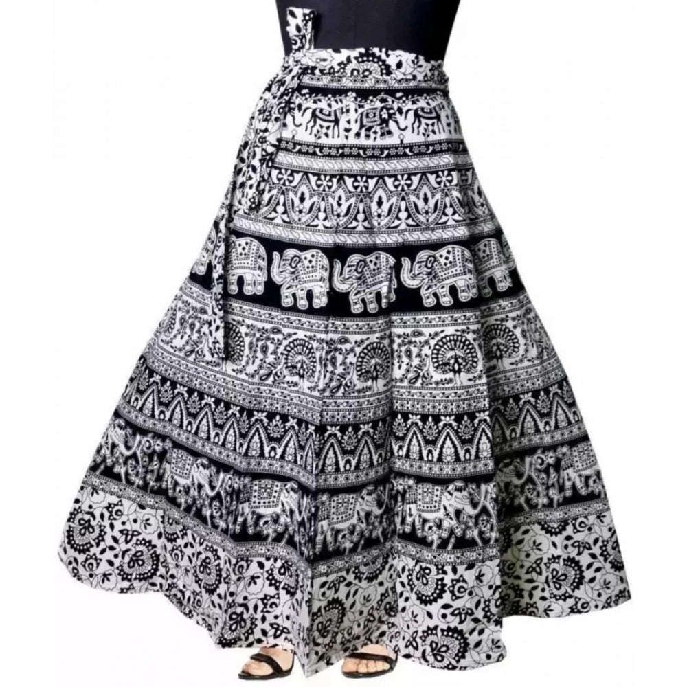 Alluring Cotton Jaipur Printed Wrap Around Maxi Skirt