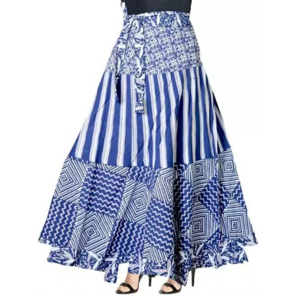 Alluring Cotton Printed Wrap Around Maxi Skirt