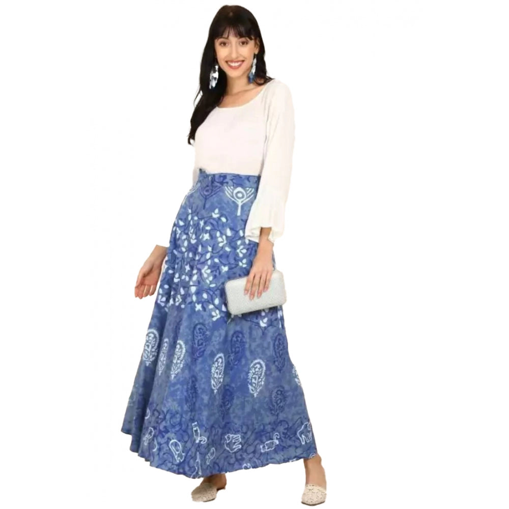 Alluring Cotton Printed Wrap Around Maxi Skirt