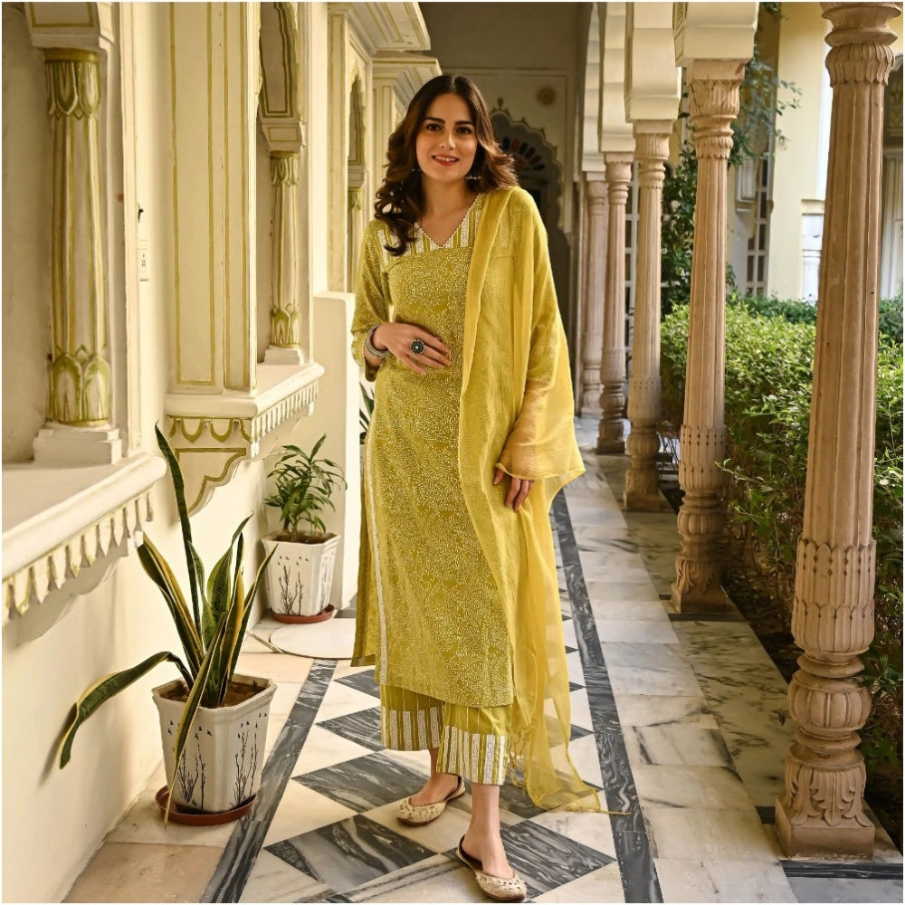 Casual Printed Cotton Kurta Set