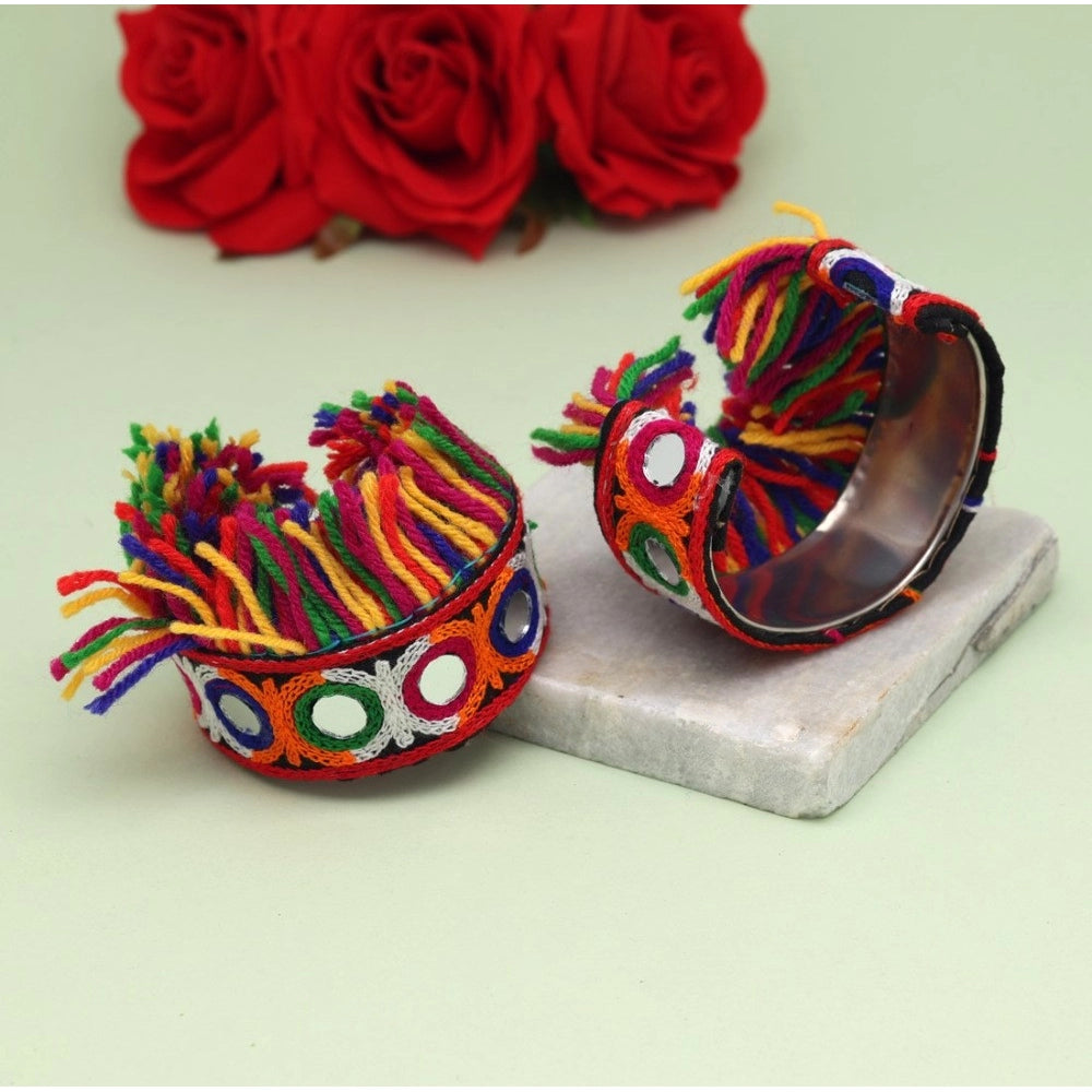 Gorgeous Multi Color Oxidised Thread Work 1 Pair Of Adjustable Bracelet 