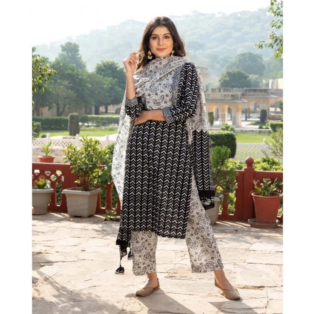 Casual Printed Cotton Kurta Set