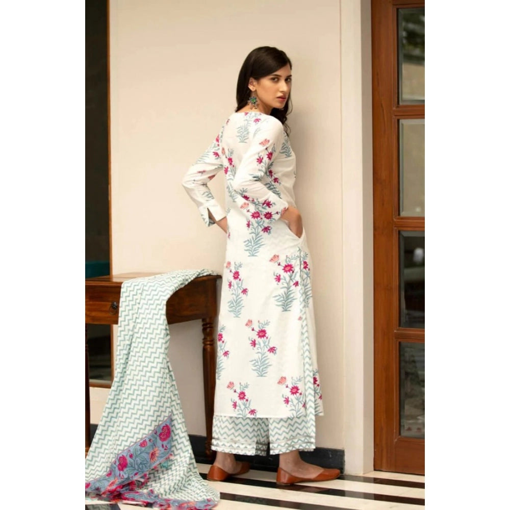 Casual Floral Print Cotton Kurta Set