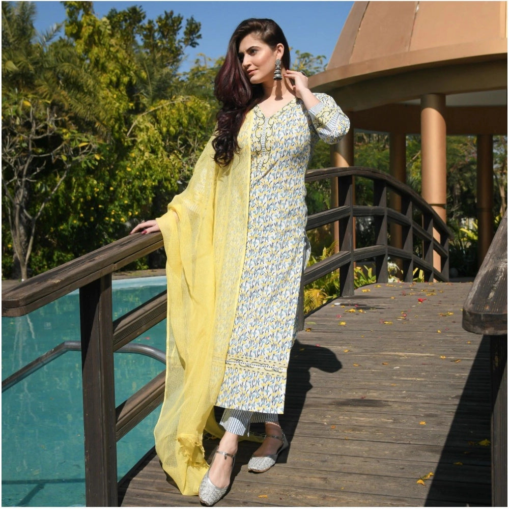 Casual Printed Cotton Kurta Set