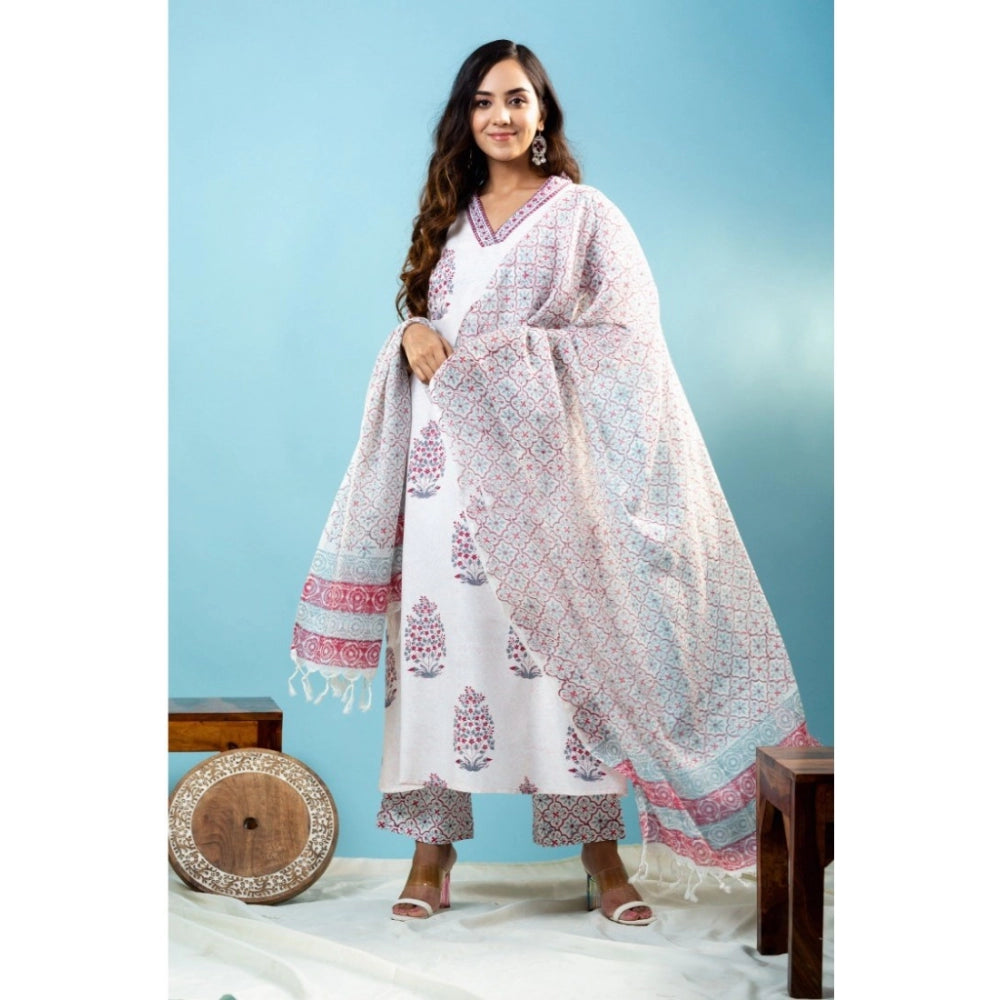 Casual Floral Print Cotton Kurta Set