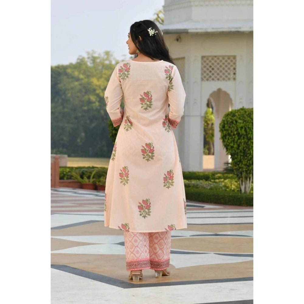 Casual Floral Print Cotton Kurta Set