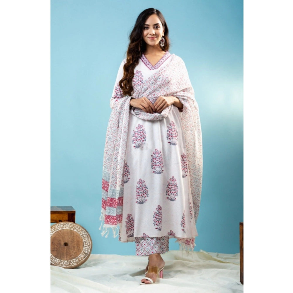 Casual Floral Print Cotton Kurta Set