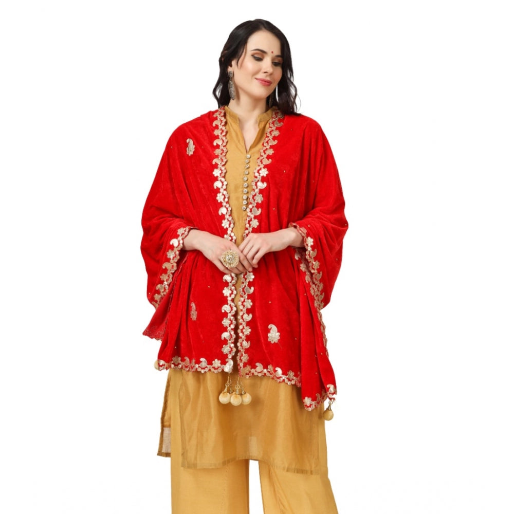 Fashionable Women's Velvet Gotta Patti Dupatta