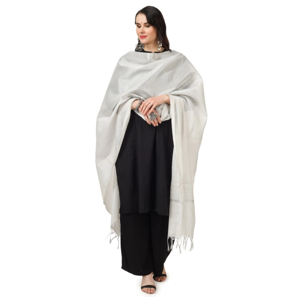 Attractive Women's Chanderi Solid Dupatta