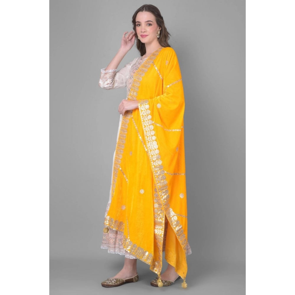 Fashionable Women's Velvet Gotta Patti Dupatta