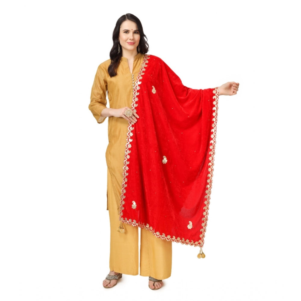 Fashionable Women's Velvet Gotta Patti Dupatta