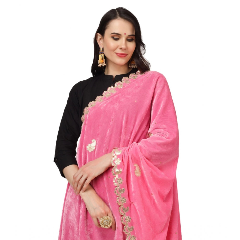 Fashionable Women's Velvet Gotta Patti Dupatta