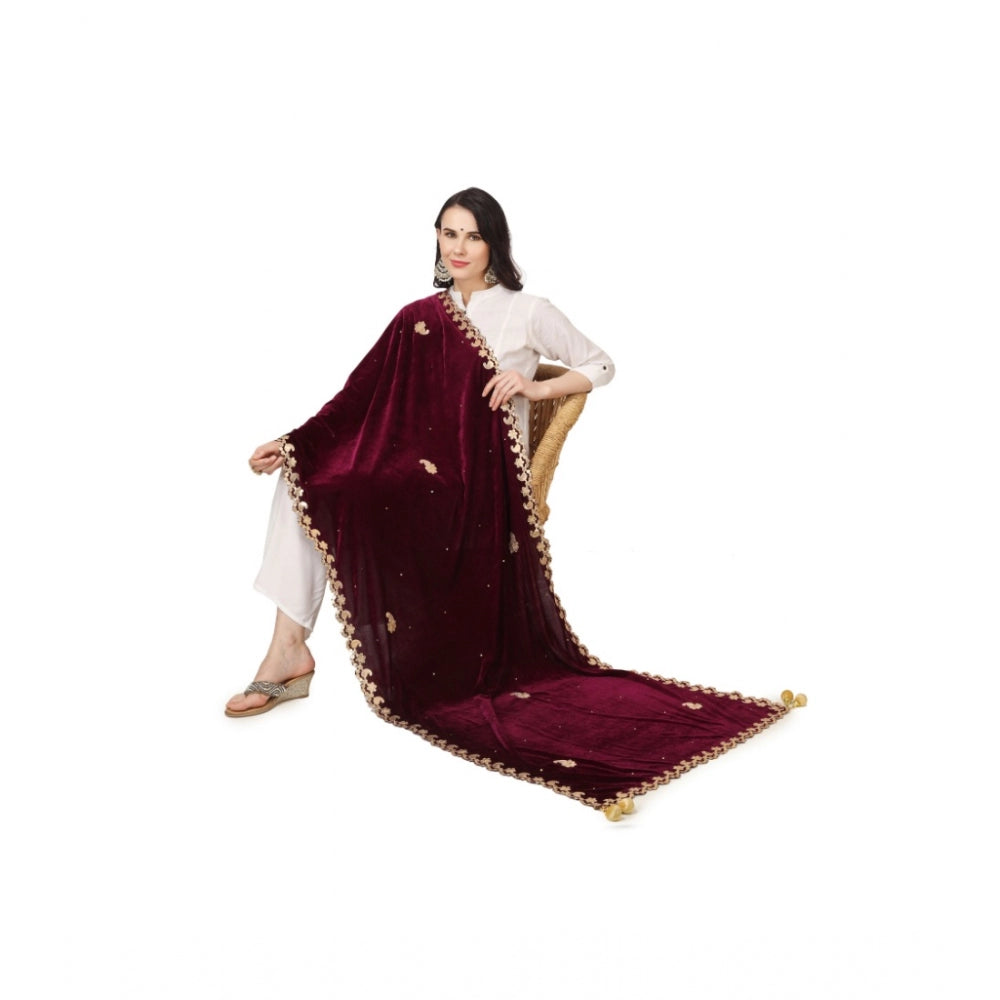 Fashionable Women's Velvet Gotta Patti Dupatta