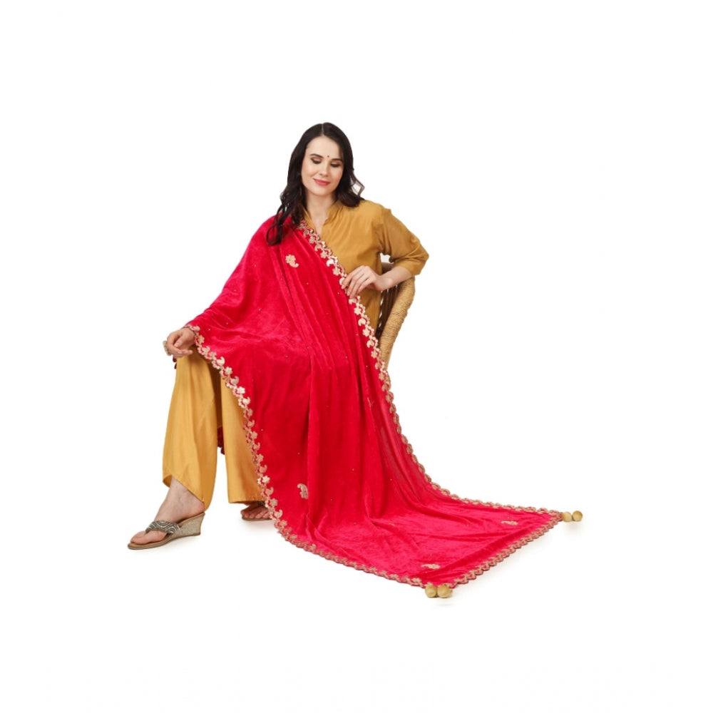 Fashionable Women's Velvet Gotta Patti Dupatta