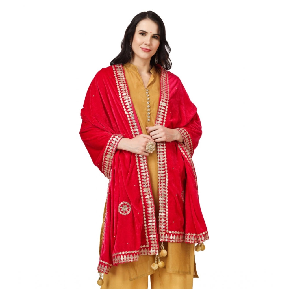 Fashionable Women's Velvet Gotta Patti Dupatta