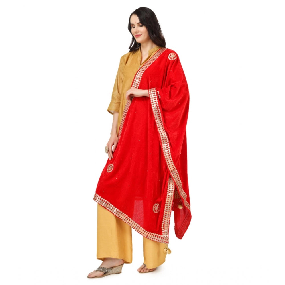 Fashionable Women's Velvet Gotta Patti Dupatta