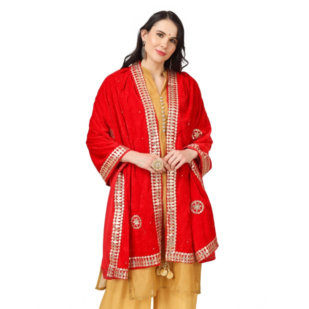 Fashionable Women's Velvet Gotta Patti Dupatta