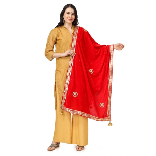 Fashionable Women's Velvet Gotta Patti Dupatta