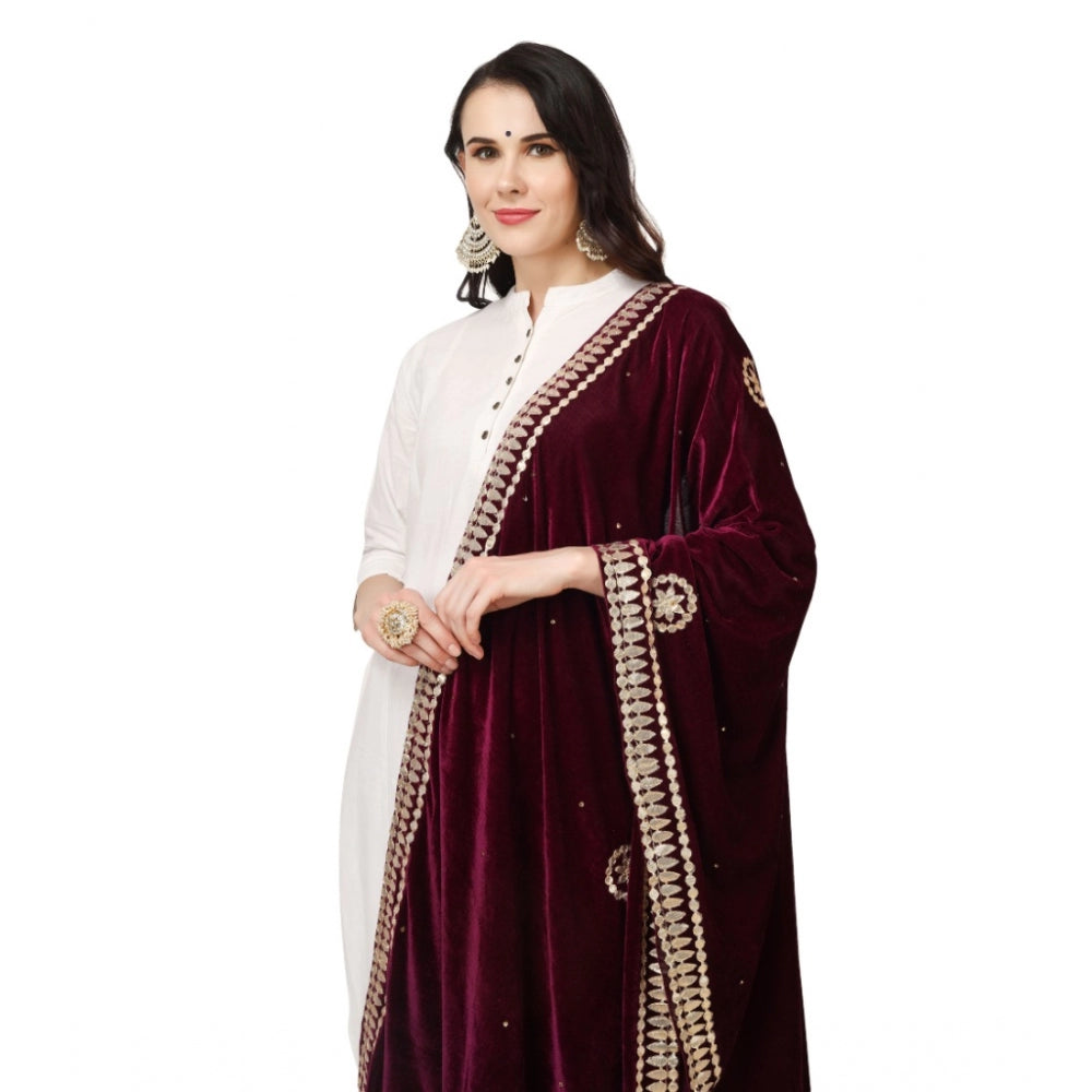 Fashionable Women's Velvet Gotta Patti Dupatta