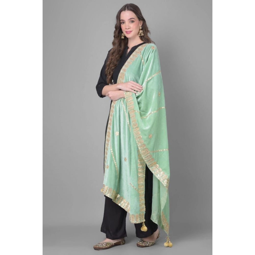 Fashionable Women's Velvet Gotta Patti Dupatta