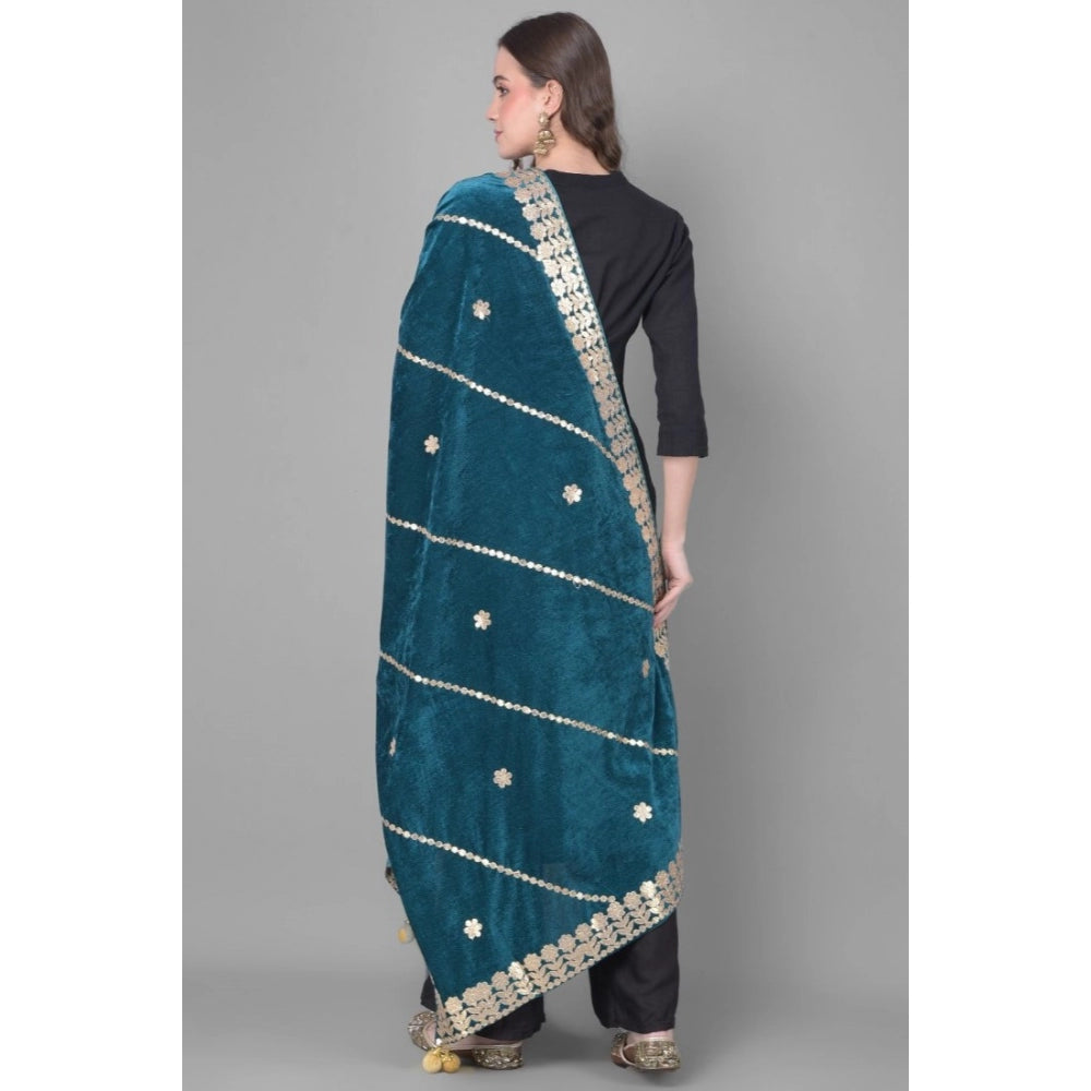 Fashionable Women's Velvet Gotta Patti Dupatta