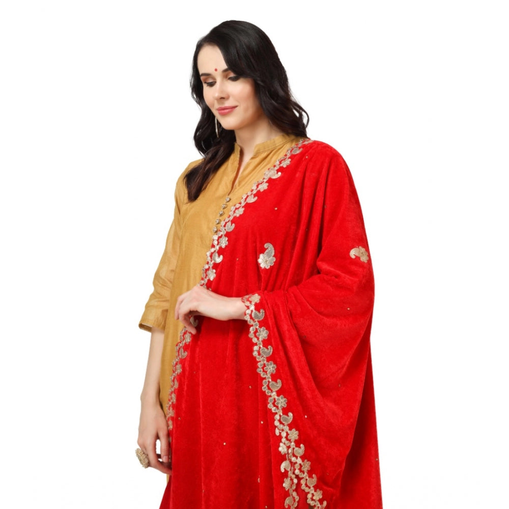 Fashionable Women's Velvet Gotta Patti Dupatta