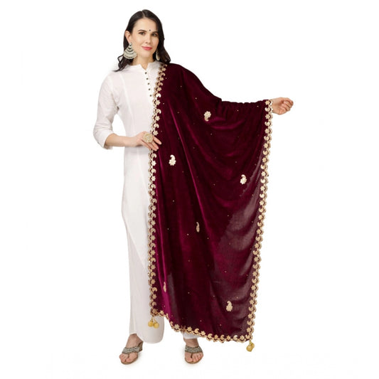 Fashionable Women's Velvet Gotta Patti Dupatta