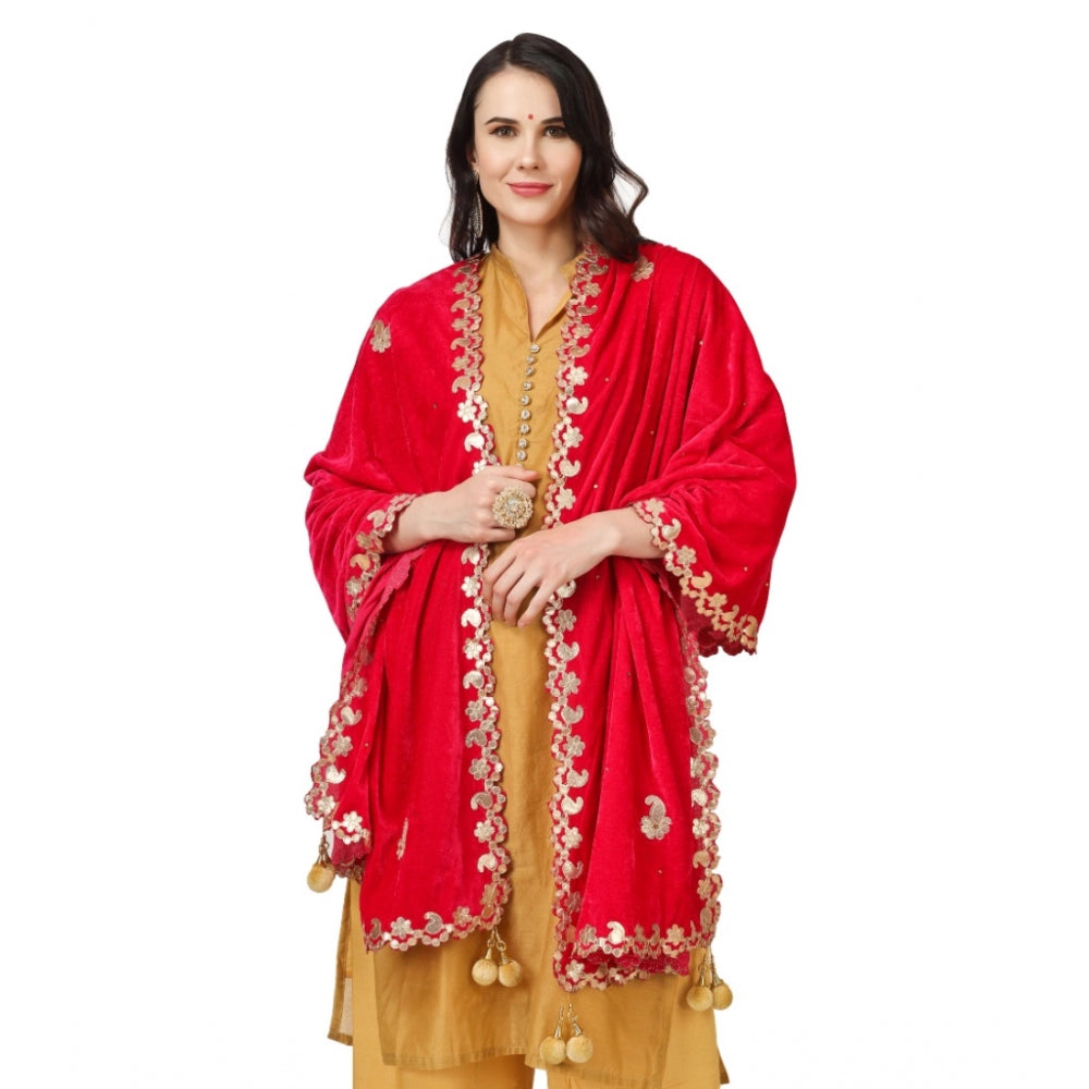 Fashionable Women's Velvet Gotta Patti Dupatta