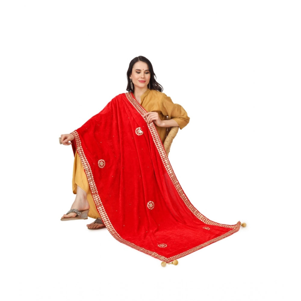 Fashionable Women's Velvet Gotta Patti Dupatta