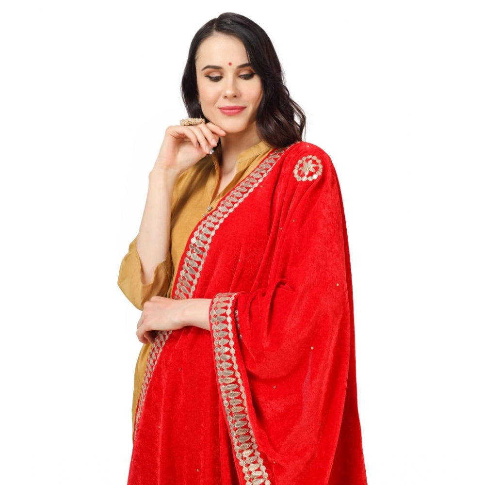 Fashionable Women's Velvet Gotta Patti Dupatta