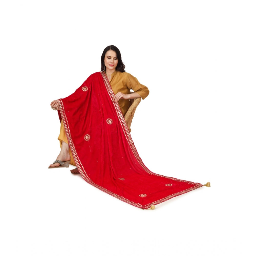 Fashionable Women's Velvet Gotta Patti Dupatta