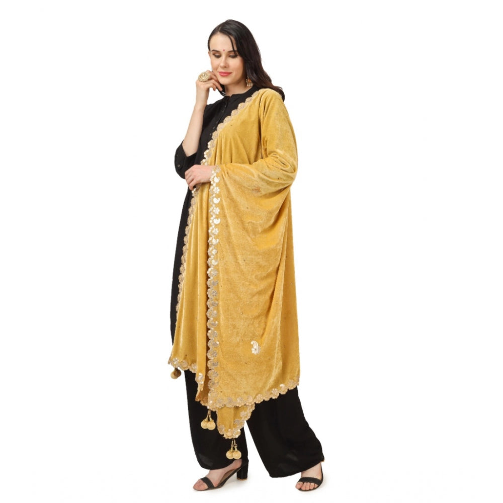 Fashionable Women's Velvet Gotta Patti Dupatta