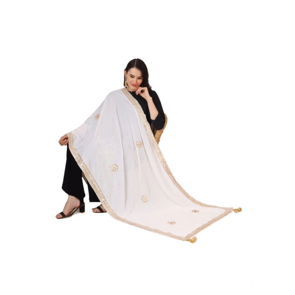 Fashionable Women's Velvet Gotta Patti Dupatta