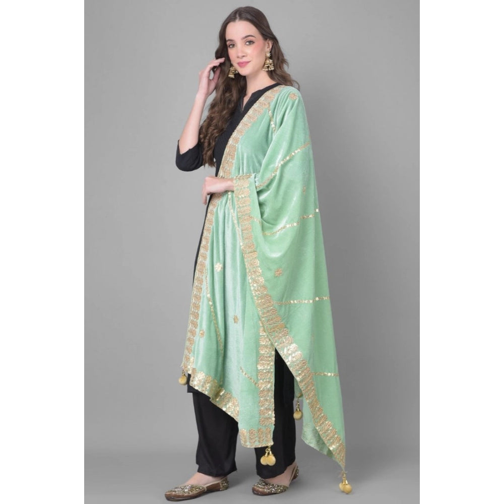 Fashionable Women's Velvet Gotta Patti Dupatta