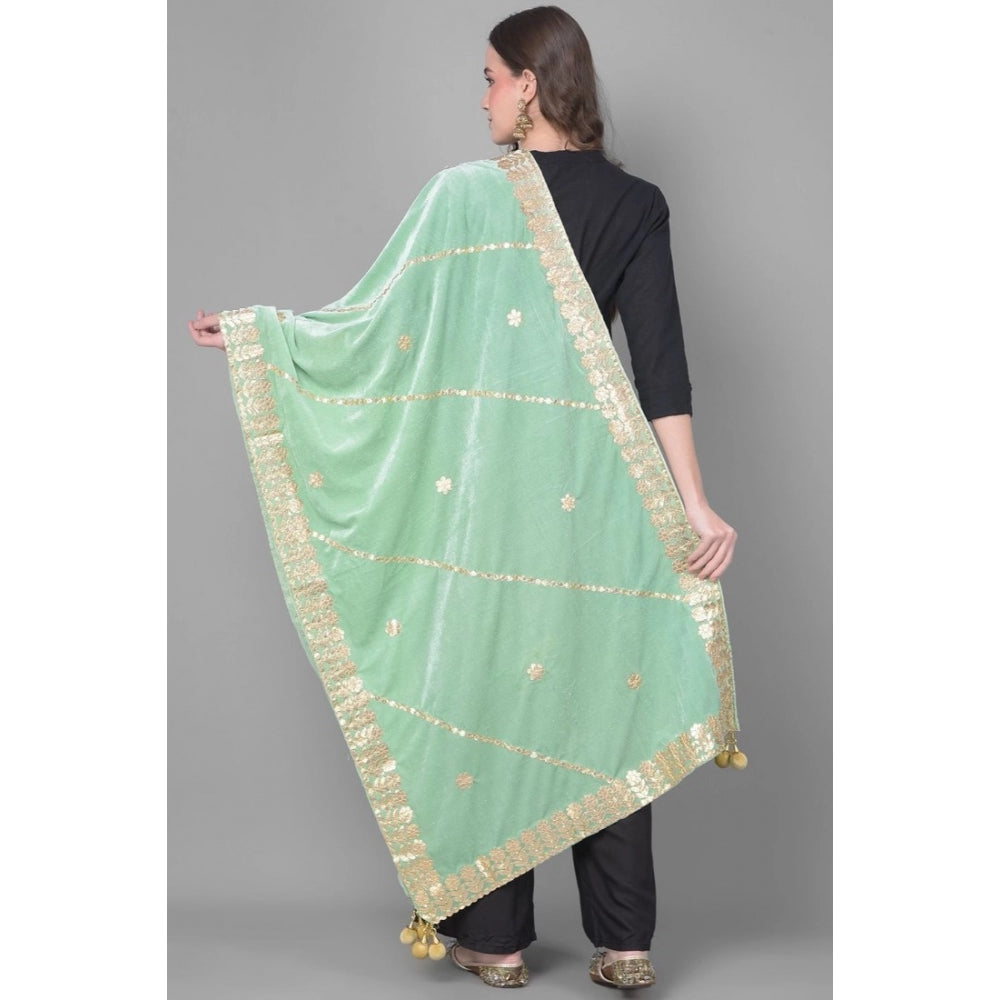 Fashionable Women's Velvet Gotta Patti Dupatta