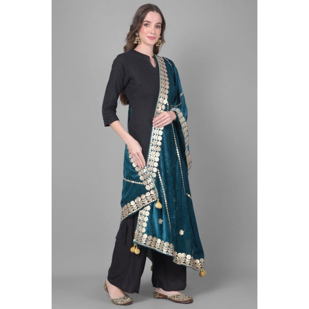 Fashionable Women's Velvet Gotta Patti Dupatta