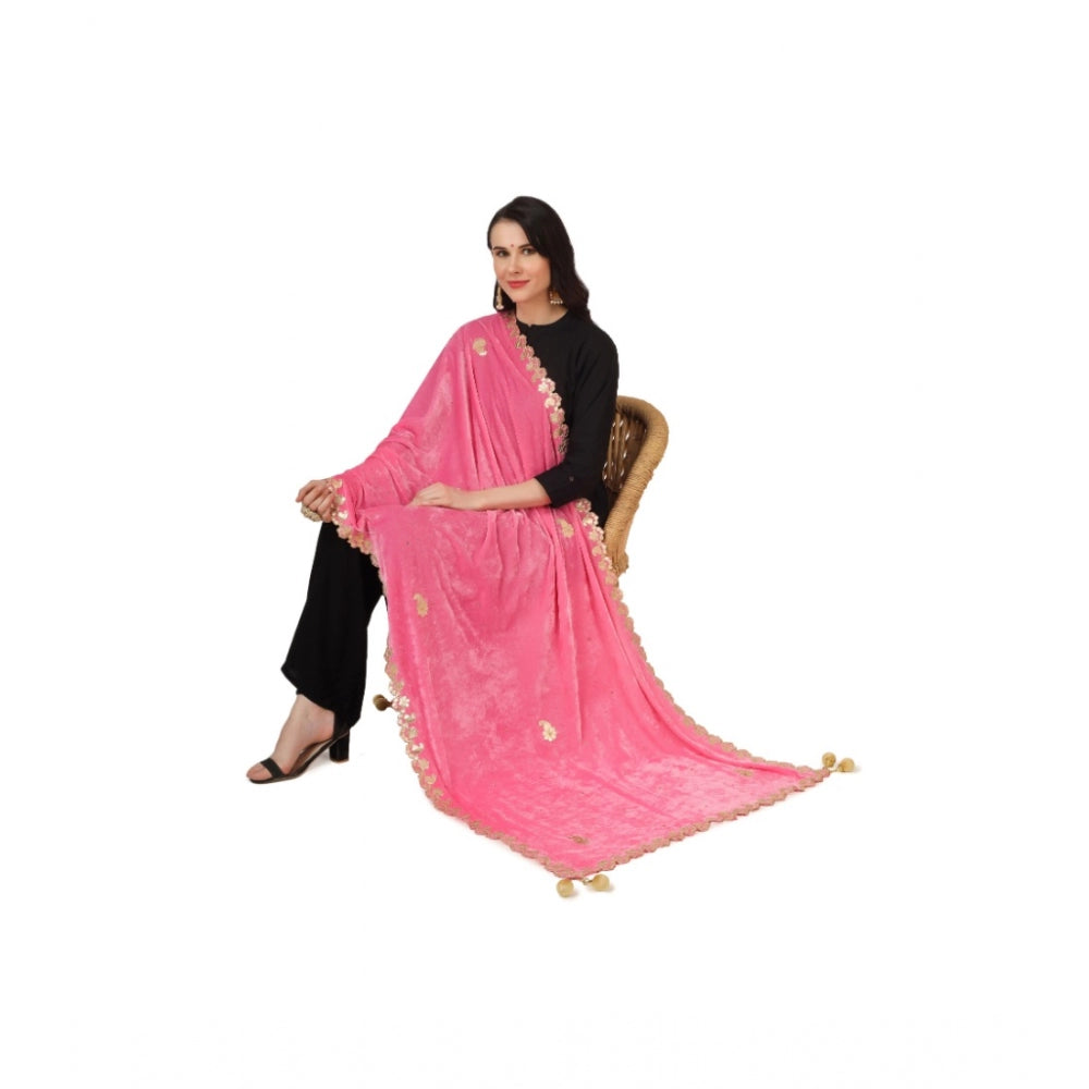 Fashionable Women's Velvet Gotta Patti Dupatta