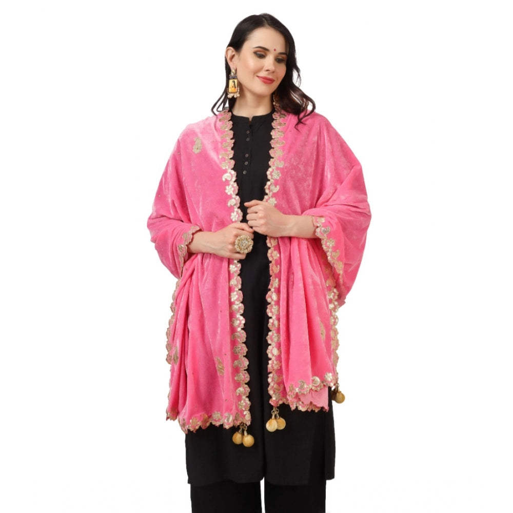 Fashionable Women's Velvet Gotta Patti Dupatta