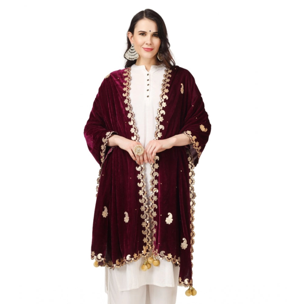 Fashionable Women's Velvet Gotta Patti Dupatta